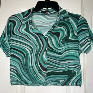 sheer colorful crop top